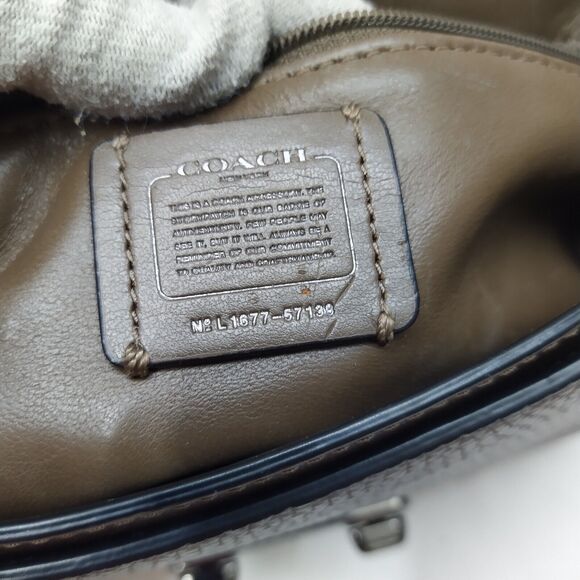 Coach Swagger Shoulder Bag In Brown Pebble Leather With Ombre Rivets Chain Strap - Picture 12 of 16